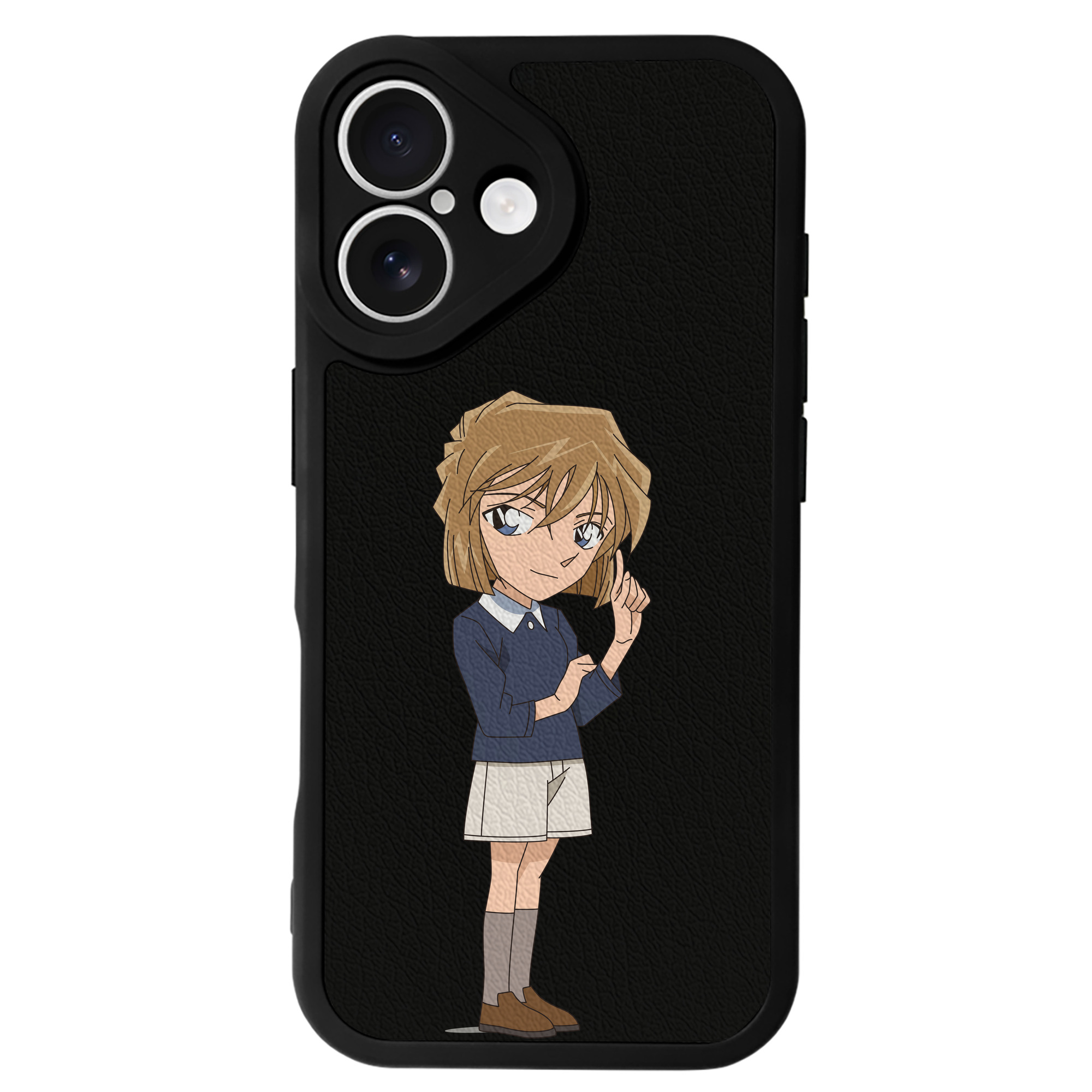 （画像用） 名探偵コナン 灰原 哀 はいばら あい Detective Conan Anita Hailey、Vi Graythorn Haibara Ai 【iPhone 16シリーズ対応】シリコンスマホケース（レザー調） 材質：シリコン